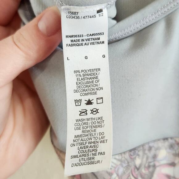 Nike Gray Pink Floral Trim Lightweight Low Impact Bralette Top Sports Bra Large - Picture 5 of 7